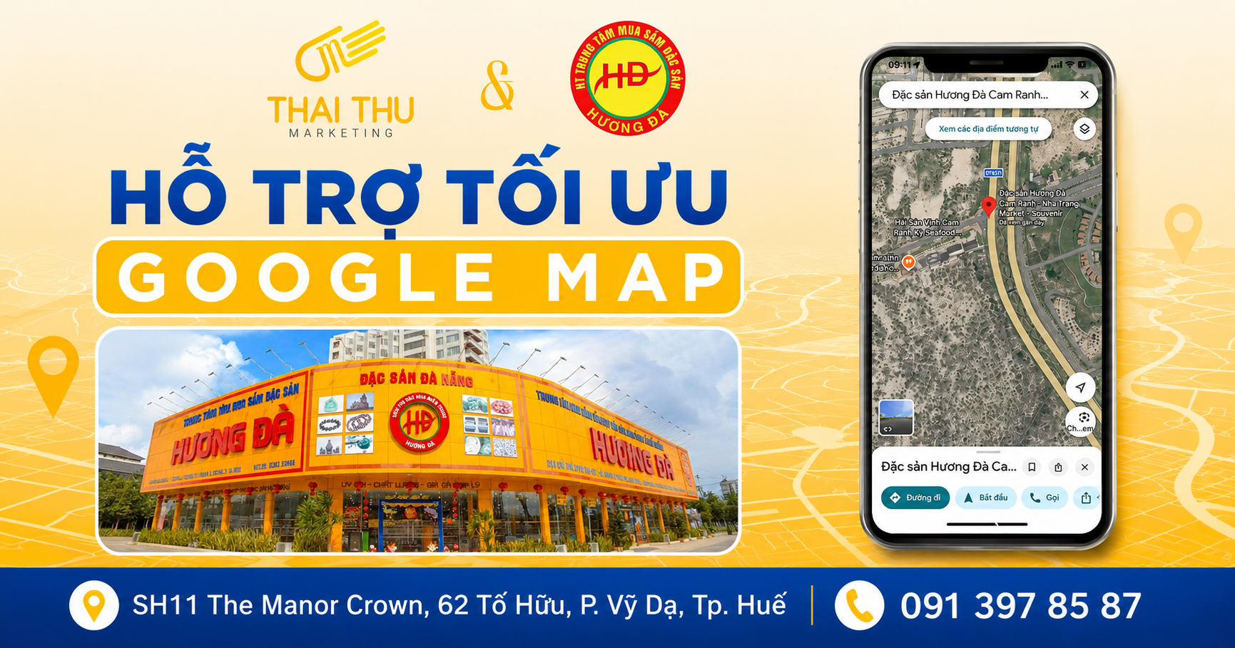 Kết hợp quảng cáo Google Search và Google Maps nhằm gia tăng lượng khách hàng đến từng cơ sở.