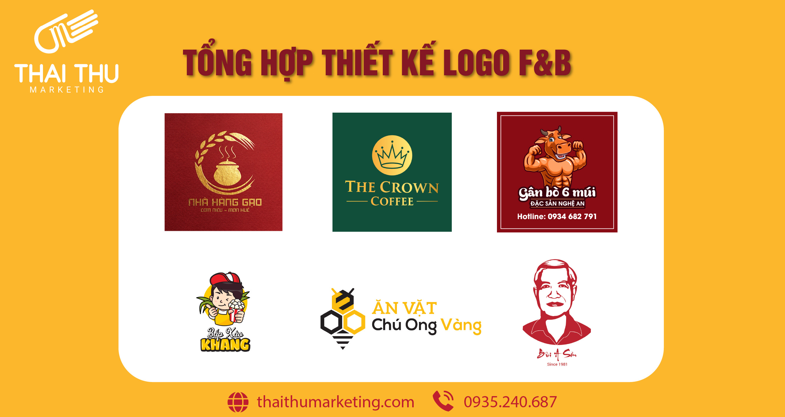 Tổng hợp thiết kế Logo ngành F&B của Thai Thu Marketing