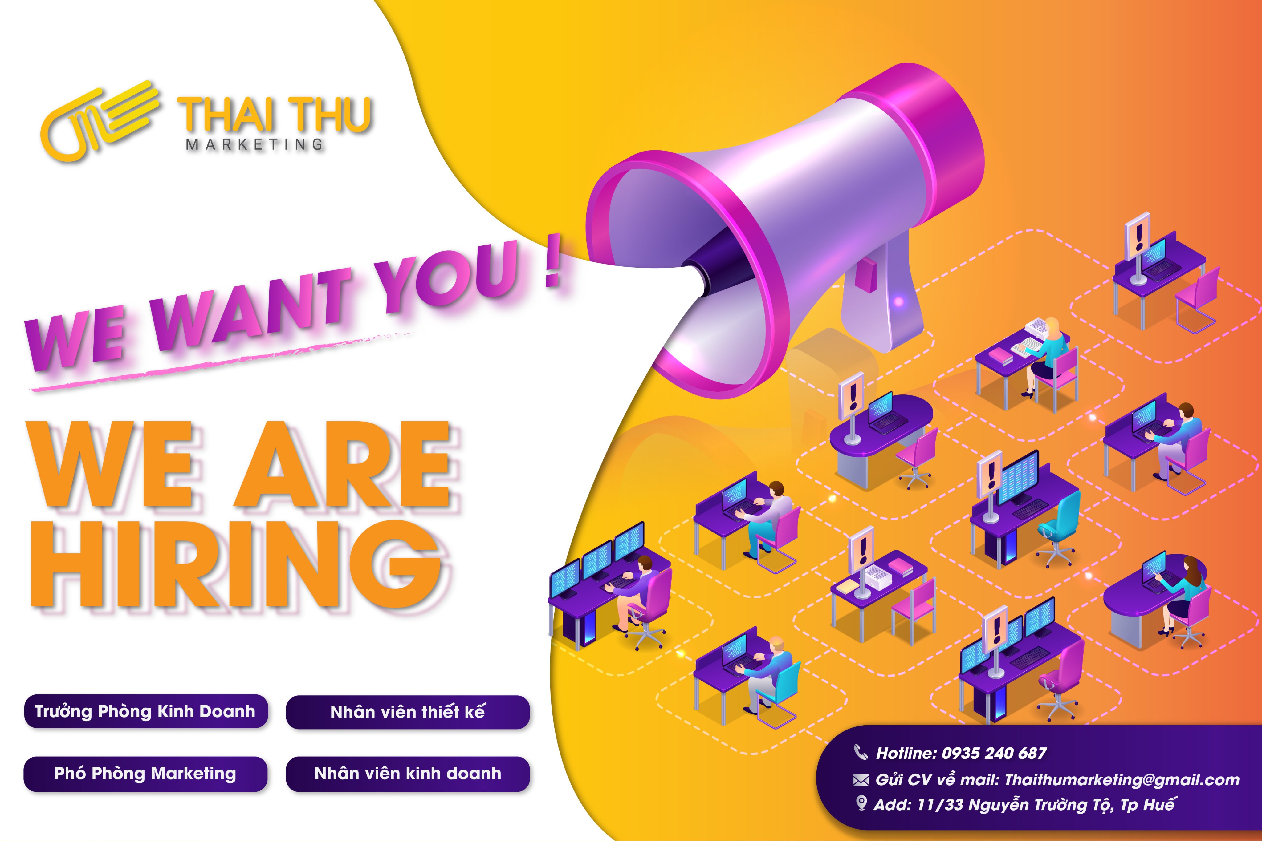 THAI THU MARKETING TUYỂN DỤNG NHIỀU VỊ TRÍ HOT 