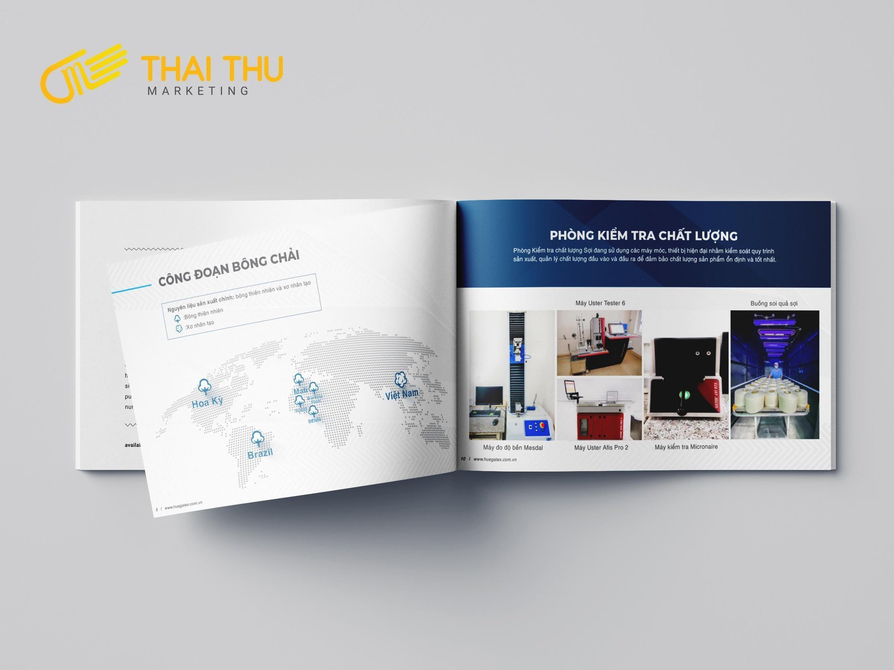 Mẫu thiết kế Profile Công ty cổ phần dệt may Huế (HUEGATEX) do Thai Thu Marketing thực hiện