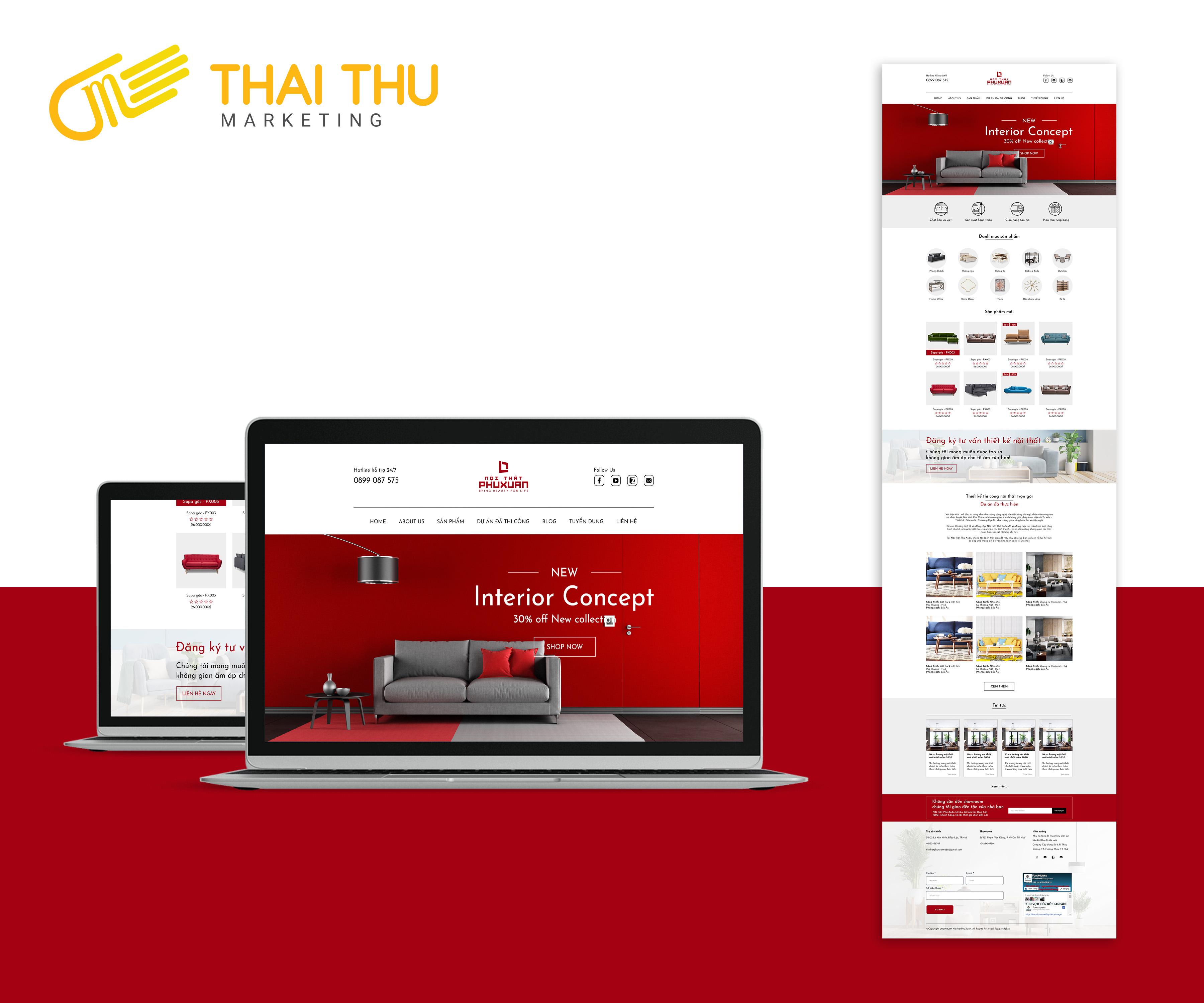 Thiết kế web nội thất trọn gói tại Huế