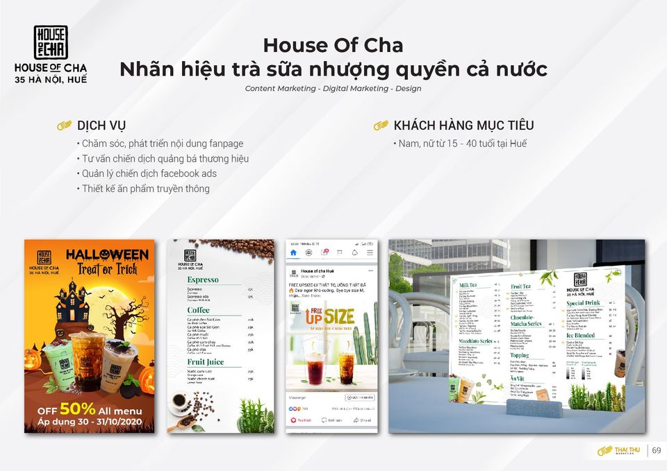 Thai Thu Marketing tư vấn chiến dịch quảng bá thương hiệu trà sữa House of Cha