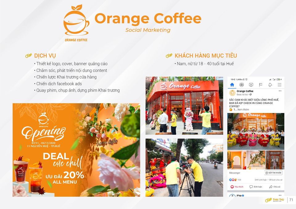 Thai Thu Marketing đồng hành doanh nghiệp xây dựng thương hiệu Orange Coffee