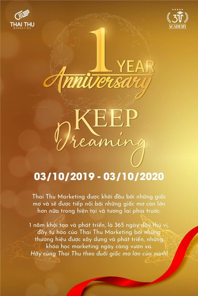 HAPPY 01 YEAR ANNIVERSARY THAI THU MARKETING - KEEP DREAMING