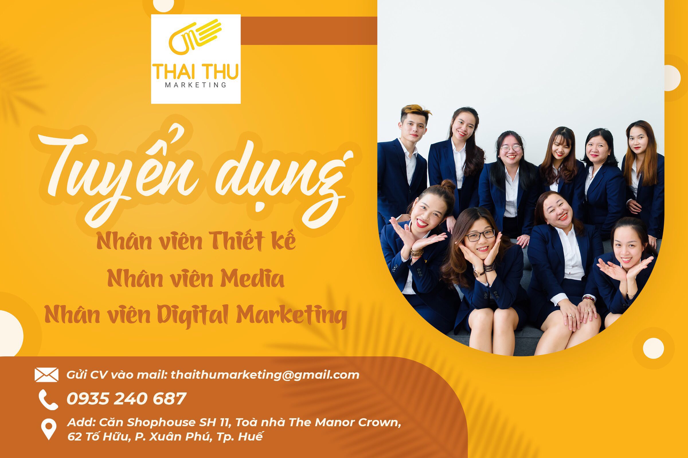 THAI THU MARKETING TUYỂN DỤNG NHÂN VIÊN THIẾT KẾ, MEDIA, DIGITAL MARKETING