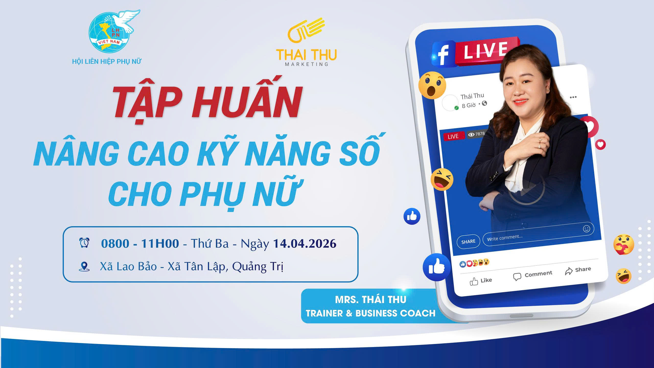 Đào tạo doanh nghiệp: Giải pháp kỹ năng số & bán hàng online cho Hội phụ nữ tại Lao Bảo – Tân Lập